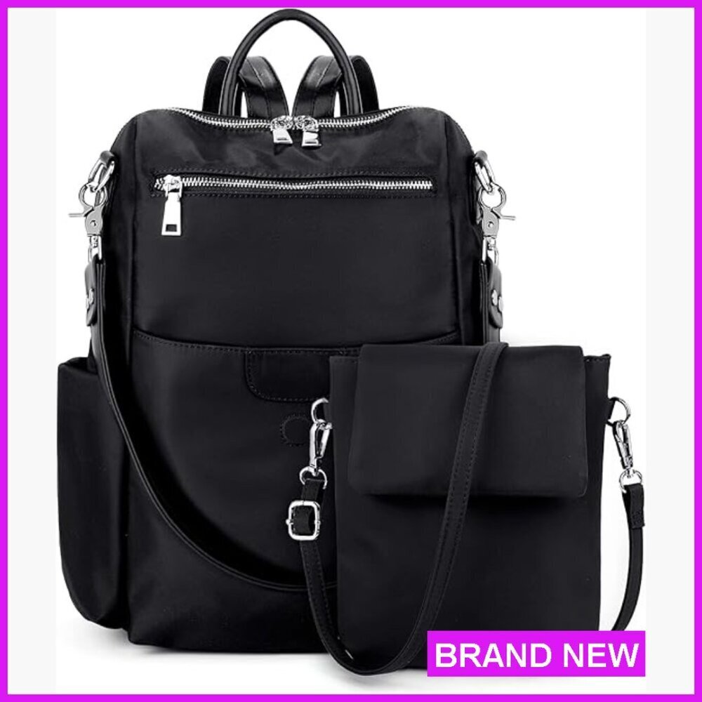 Waterproof Nylon Backpack Purse Detachable Crossbody Shoulder Bag Laptop
